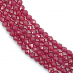 Synthetic round faceted ruby 3mm x 40cm