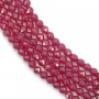 Synthetic round faceted ruby 3mm x 40cm
