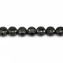 Spinello nero, di forma rotonda piatta, sfaccettato, 4mm x 39cm.