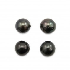 Tahitian cultured pearl, half-round, 8-9mm x 4pcs