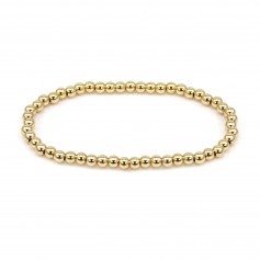 Pulsera de cuentas doradas redondas de 4 mm - Elástico x 1 ud.