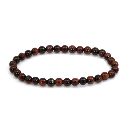 Bracelet Oeil de Taureau rond 6mm - Elastique x 1pc