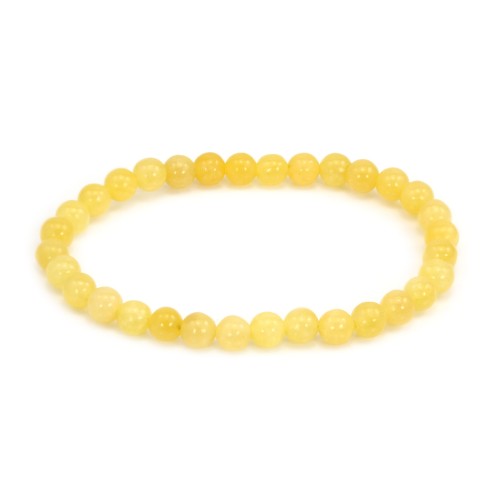 Bracciale in giada miele tonda 6mm - Elastico x 1pz