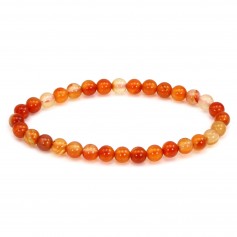 Bracelet Cornaline rond 6mm - Elastique x 1pc