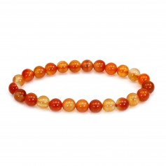 Bracelet Cornaline rond 8mm - Elastique x 1pc