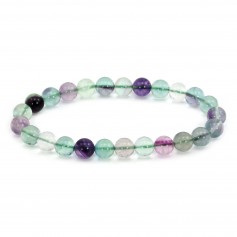Armband Fluorit rund 8mm - Elastisch x 1 Stk.