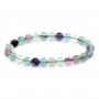 Fluorite bracelet round 8mm - Elastic x 1pc