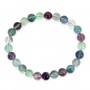 Bracelet Fluorite rond 8mm - Elastique x 1pc