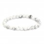 Howlite round bracelet 8mm - Elastic x 1pc