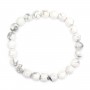 Bracciale in Howlite tonda 8mm - Elastico x 1pz