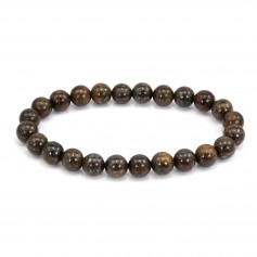 Bracciale in bronzo tondo 8mm - Elastico x 1pz