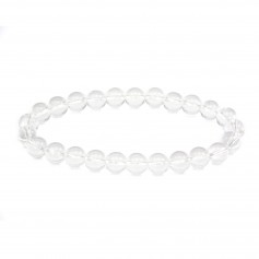 Bracciale in cristallo di rocca tondo 8mm - Elastico x 1pz