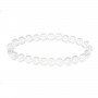 Pulsera de cristal de roca redonda de 8 mm - Elástico x 1 ud.