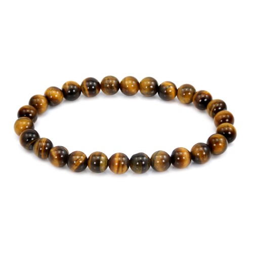 Bracciale Occhio di Tigre tondo 8mm - Elastico x 1pz