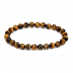 Bracciale Occhio di Tigre tondo 8mm - Elastico x 1pz