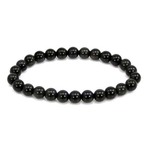 Bracelet Obsidienne rond 8mm - Elastique x 1pc