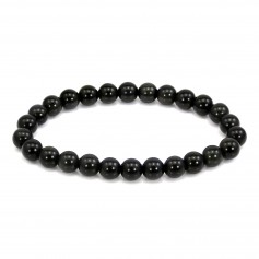 Pulseira Obsidiana redonda 8mm - Elástico x 1 unid.