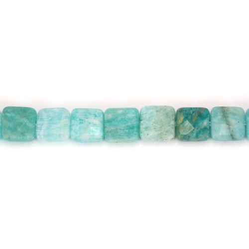 Amazonite blu, di forma quadrata sfaccettata 8mm x 4 pezzi