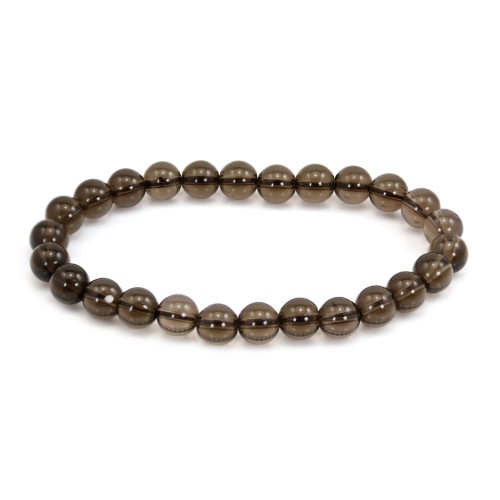 Smoky Quartz round bead bracelet 8mm - Elastic x 1pc