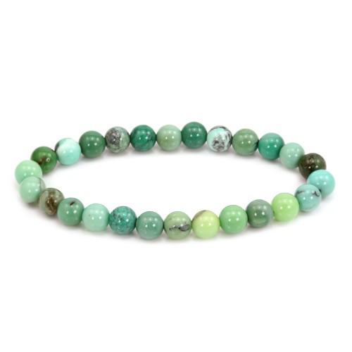 Bracciale Agata verde tonda 8mm - Elastico x 1pz