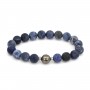 Bracelet Perle de culture de Tahiti & Sodalite matte 10mm - Elastique x 1pc