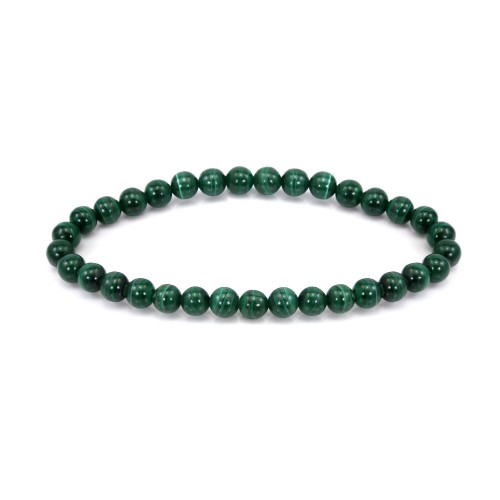 Bracelet Malachite rond 6mm - Elastique x 1pc