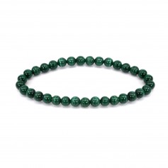 Malachite round bracelet 6mm - Elastic x 1pc
