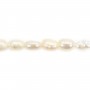 Freshwater salmon oval pearl 1.5-2mm x 39cm