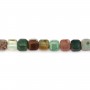 Faceted Indian agate cube 2mm x 39cm