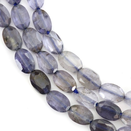 Iolite (Cordierite) faceted oval 4x6mm x 39cm