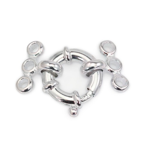 Spring clasp 3 rows 12mm - Sterling Silver x 1pc