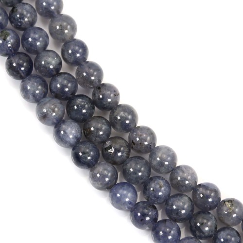 Cordierite (Iolite), round, 6mm x 39cm