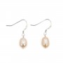Pendientes de perlas de agua dulce rosadas, de plata 925 x 2 unidades.
