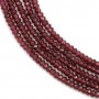 Faceted round garnet 1.5x2.1mm x 40cm