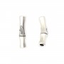 Tubo de perlas de bambú curvado 6x25mm - Plata 925 ennegrecida x 1 ud.