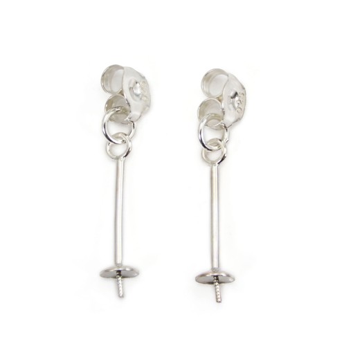 Poussoirs à pendentif pour semi percée - Argent 925 x 2pcs