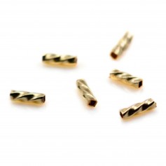 Tubo quadrato intrecciato in oro 14 carati 5x1.5mm x 10 pezzi