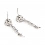 Clous d'oreilles fleur infini pour semi percé 7x25mm - oxyde zirconium & Argent 925 rhodié x 2pcs