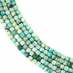 Turkis aus Peru, facettierter Würfel 2.5mm x 38cm