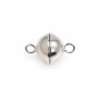 Fermoir aimanté rond en argent 925 rhodié 8mm x 1pc