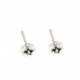 Clous d'oreilles coupelle fleur pour semi percée 4.5mm - Argent 925 x 4pcs