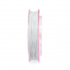 Fil câblé acier 7 brins gainé nylon blanc 0.4mm x 100m