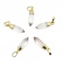 Pendente in cristallo di rocca a punta - dorato - 6x16mm x 1pz