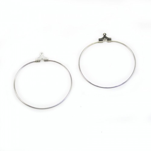 Decorative Creole 0.7x30mm - Silver 925 x 2pcs