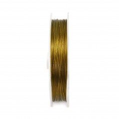 Cable de acero trenzado de 7 hebras recubierto de nailon dorado oscuro 0.38mm x 100m