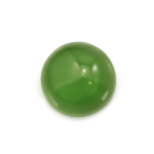 Cabochon Nephrit-Jade aus Russland, rund, 5mm x 1 Stück.