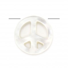 Madreperla bianca pace e amore 10mm x 1pz