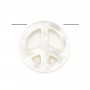Madrepérola branca paz e amor 10mm x 1 peça