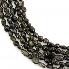 Baroque obsidian nugget 4-5mm x 39cm