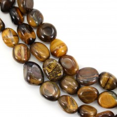 Oeil de tigre baroque nugget 6-8mm x 39cm